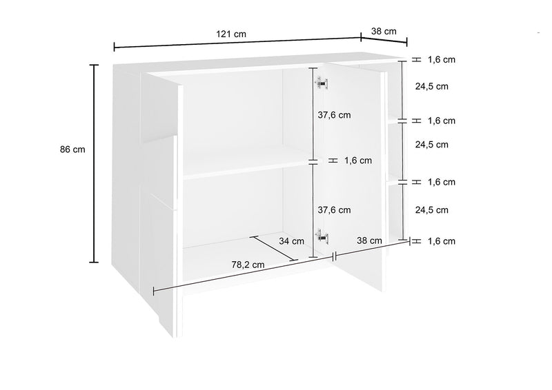 Mobile Multiuso 2 Ante 3 Vani Giorno 121,8x39,2x86 cm Ping Cemento Bronx-4