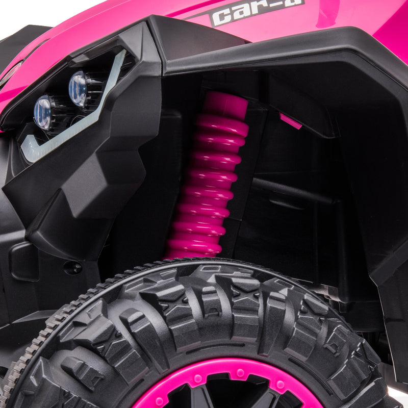 Quad Elettrico per Bambini 12V 2 Velocità Fari LED Rosa -9