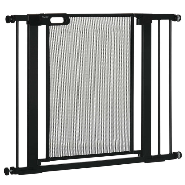 Cancellino per Cani Estensibile a Pressione con Chiusura Automatica 75-103x76 cm in Acciaio e ABS Nero sconto