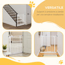 Cancelletto di Sicurezza per Cani con Porta Piccola Montaggio a Pressione Chiusura Automatica 74-80x91,4 cm Bianco-8