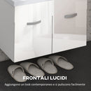 Mobile da Bagno Sospeso con Lavabo in Ceramica 61x40x50 cm Bianco Lucido  -6