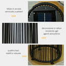 Lanterna Solare da Giardino LED con Pannello di Ricarica in Rattan e Metallo  Ø21.5x61cm Nero-6