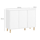 Credenza Moderna 2 Armadietti a 3 Ripiani Regolabili 107x40x80 cm Bianca  -3