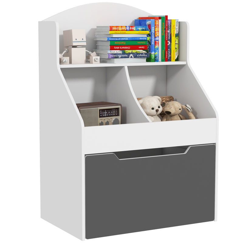 Libreria per Bambini 2 Livelli con Cassetto 62x40x88 cm Bianco  -1