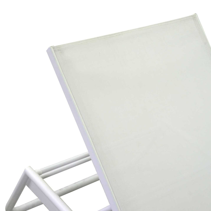 Lettino Prendisole da Giardino 206x68xh32/102 cm in Alluminio Medford Bianco-5