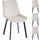 Set 4 Sedie da Pranzo Rivestimento Velluto Beige Sedia Ufficio Casa Ergonomica