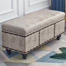 Cassapanca Contenitore Ecopelle Divano Panca Pouf Contenitore 80x40x43 cm Khaki-1