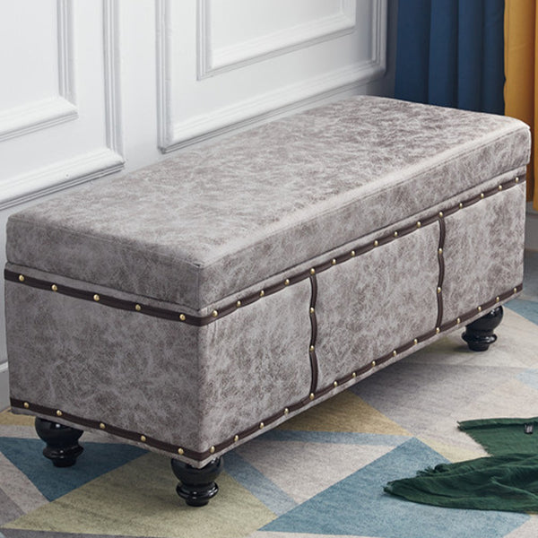 acquista Cassapanca Contenitore Ecopelle Divano Panca Pouf Contenitore 80x40x43 cm Grigio