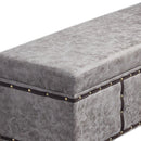 Cassapanca Contenitore Ecopelle Divano Panca Pouf Contenitore 80x40x43 cm Grigio-2