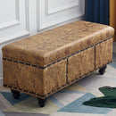 Cassapanca Contenitore Ecopelle Divano Panca Pouf Contenitore 80x43 cm Mostarda-1