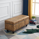 Cassapanca Contenitore Ecopelle Divano Panca Pouf Contenitore 80x43 cm Mostarda-3