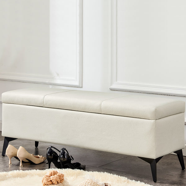 prezzo Cassapanca Contenitore Ecopelle Divano Panca Pouf con Piedini in Metallo Beige