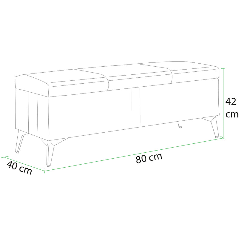 Cassapanca Contenitore Blu in Ecopelle con Piedini in Metallo Oro Panca Pouf-2