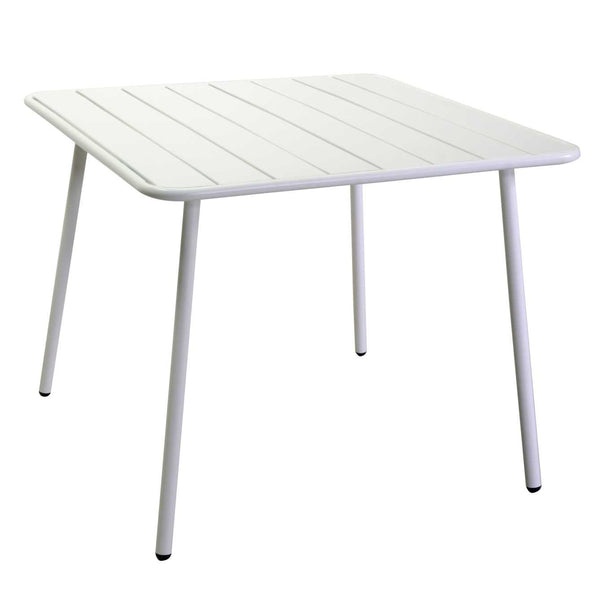 Tavolo da Giardino 80x80xh72 cm in Metallo Rovigo Bianco sconto