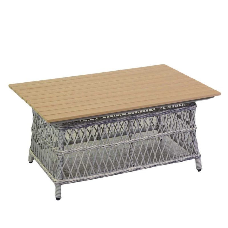 Set Salotto da Giardino Divano 2 Poltrone e Tavolino in Rattan Jefferson Grigio-5