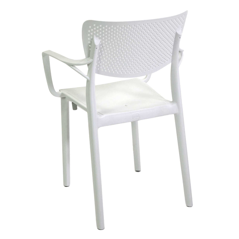 Sedia da Giardino 54,5x53xh84 cm in Polipropilene Alezio Bianco-3