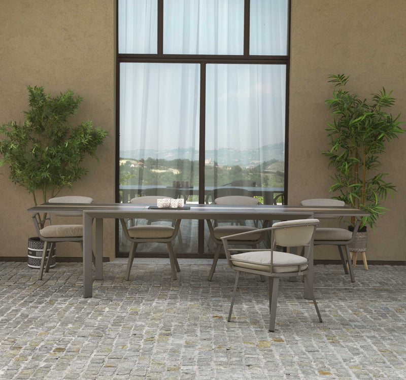 Tavolo Allungabile da Giardino 200/300,5x104xh76 cm in Alluminio Riverside Tortora-2