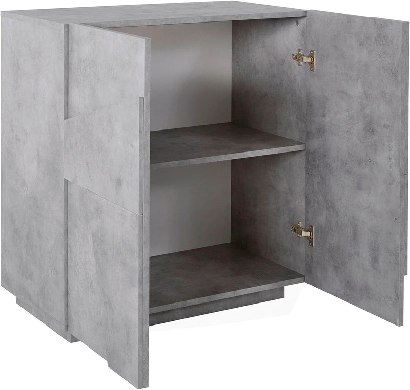 Credenza 2 Ante Battenti 81,2x44,2x86 cm Ping Cemento Bronx-3