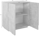 Credenza 2 Ante Battenti 81,2x44,2x86 cm Ping Cemento Bronx-4