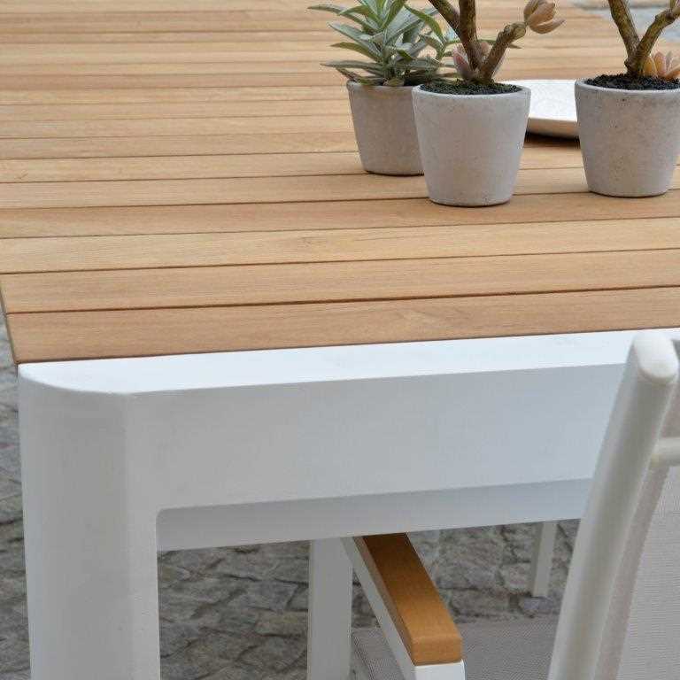 Tavolo Allungabile da Giardino 180/240x100xh76 cm in Alluminio Idaho Plus Bianco-8