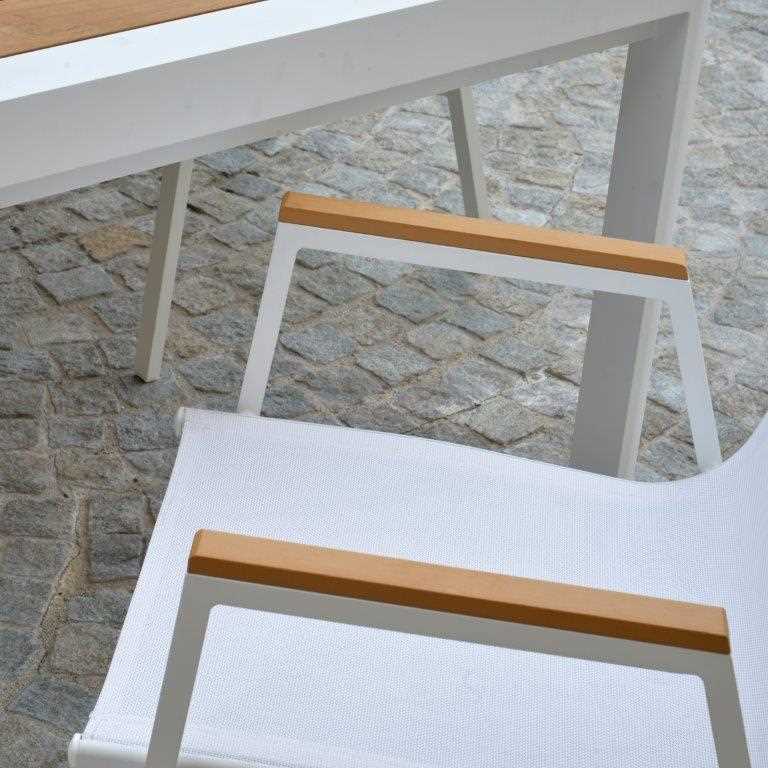 Sedia da Giardino 53x65xh87 cm in Alluminio Idaho Plus Bianco-3