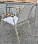 Sedia da Giardino 53x65xh87 cm in Alluminio Idaho Plus Bianco-4