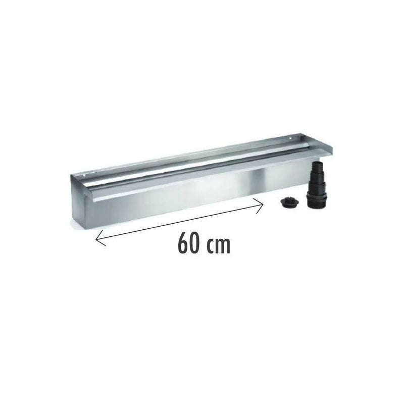 Lama d’Acqua Effetto a Cascata per Piscina o Laghetto 60x14xH10 cm in Acciaio Inox Lucido-2