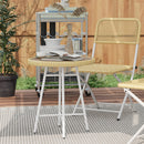 Tavolino da Giardino Moderno 50x50x55 cm in Rattan e Acciaio Nero-2