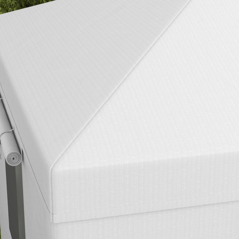 Copertura per Gazebo 3x3m con Porte a Cerniera e Finestre Bianco-8