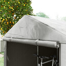 Capanno Box per Attrezzi da Giardino 160x218x172 cm Tenda in PE anti UV e Acciaio Grigio chiaro-7