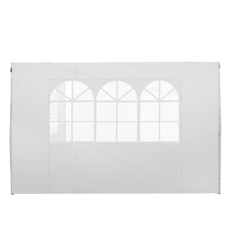 Set 2 Pareti Laterali per Gazebo 3x3 m Pieghevoli 295x200 cm in tessuto Oxford con Finestre Bianco-7