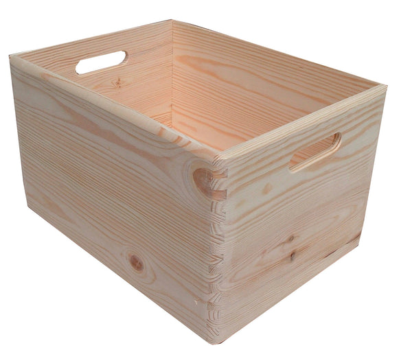 acquista Contenitore Box Salvaspazio Sovrapponibile 40x30x23 cm in Legno di Pino Naturale