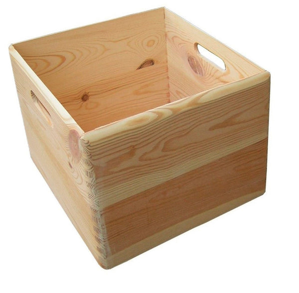 Contenitore Box Salvaspazio Sovrapponibile 30x30x30 cm in Legno di Pino Naturale sconto