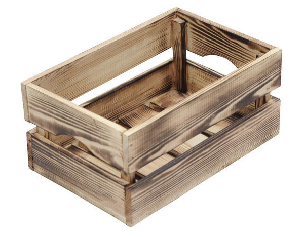 Contenitore a Cassetta Salvaspazio 30x20x14 cm in Legno Effetto Fiammato Naturale sconto