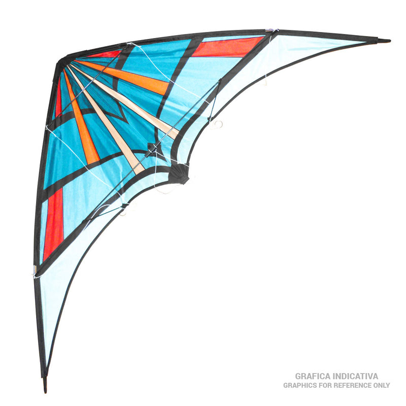 Aquilone Acrobatico STUNT KITE a forma di Deltaplano 160x60 cm Multicolore  -1