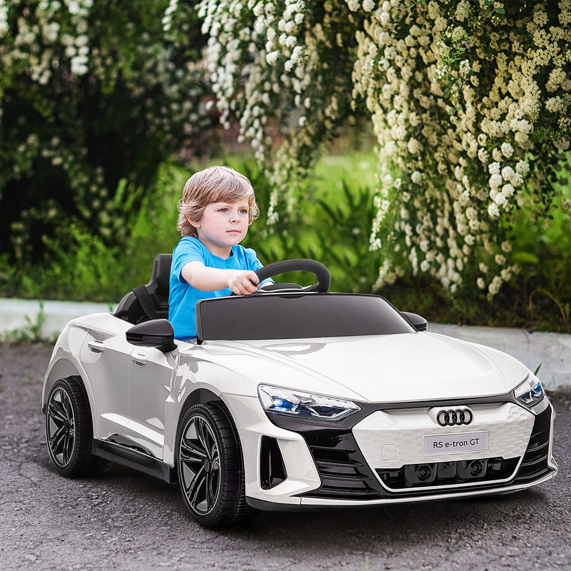 Macchina Elettrica per Bambini Licenza Audi RS con Telecomando Bianca e Nero  -2