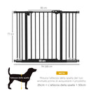 Cancellino per Cani Estensibile 74-100x77 cm in Metallo Nero-3