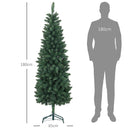 Albero di Natale Artificiale 180 cm 479 Rami Design Alto e Stretto Verde -3