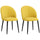 Set 2 Sedie Design Nordico 52x54x79 cm Tessuto Effetto Velluto Giallo