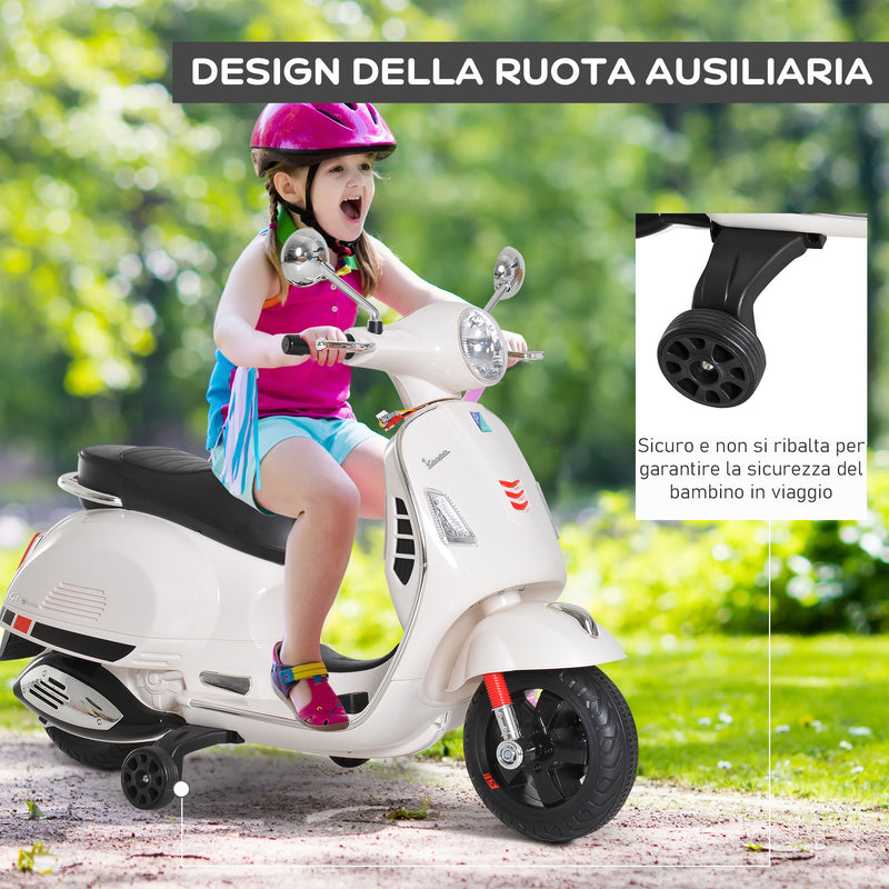 Moto Elettrica per Bambini Design Vespa 6V Bianco  -5