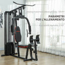 Stazione Fitness Multifunzione con 45 kg di Pesi 160x108x200 cm Nero  -7