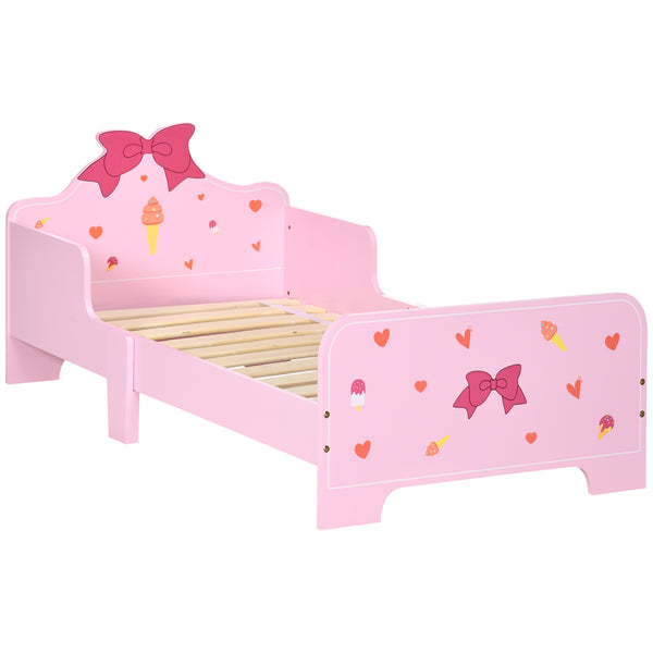 sconto Letto per Bambini con Sponde 143x74x59 cm Fantasia Fiocco Rosa