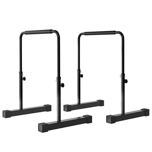 Set 2 Barre per Dip Parallele 4 Altezze Regolabili 70x50x80-105 cm Maniglie Antiscivolo in Acciaio Nero online