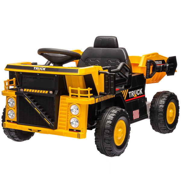 sconto Camion Elettrico per Bambini 12V Velocità 3-6km/h Giallo