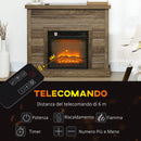 Camino Elettrico da Pavimento 1800W Effetto Fiamma e Telecomando 96,5x22x81,7 cm color Legno-6