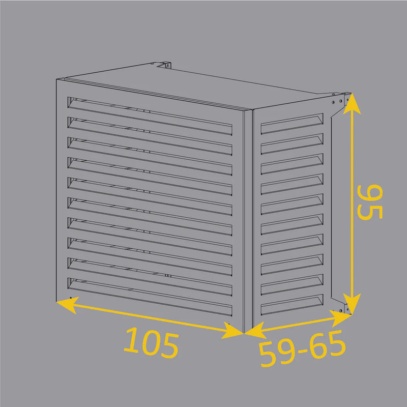 Copri Condizionatore 105x95x65 cm in Alluminio Curve L Antracite-5