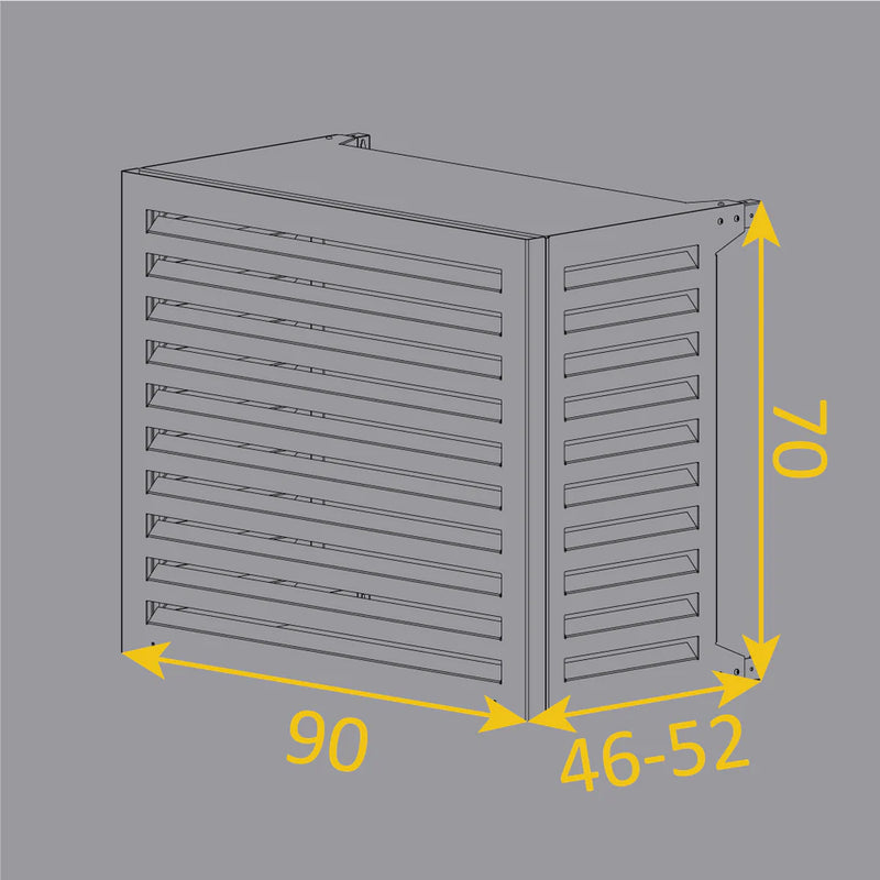 Copri Condizionatore 90x70x52 cm in Alluminio Curve S Antracite-5