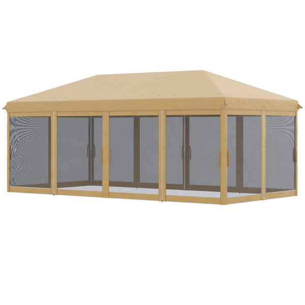 prezzo Gazebo da Giardino 6x3m Pieghevole con Zanzariera Altezza Regolabile e Borsa di Trasporto Beige