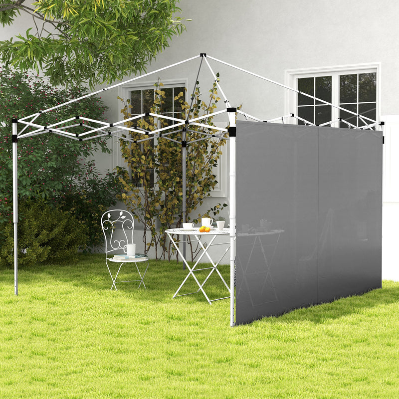 Pareti Gazebo 3x3 e 3x6 m in Tessuto Oxford Grigio con Chiusure ad Anello e a Gancio-2