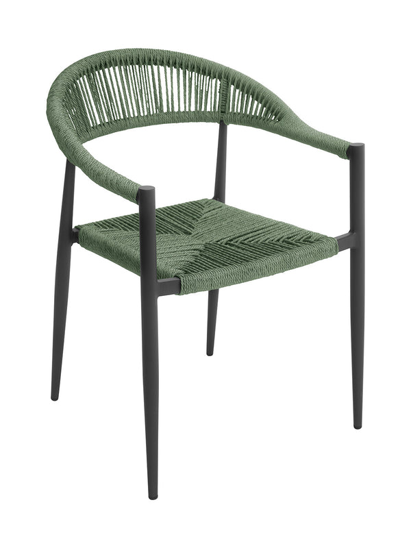 Sedia  da Giardino 56x78x59 cm Milano con Corda Sintetica e Allumino Antracite e Verde online